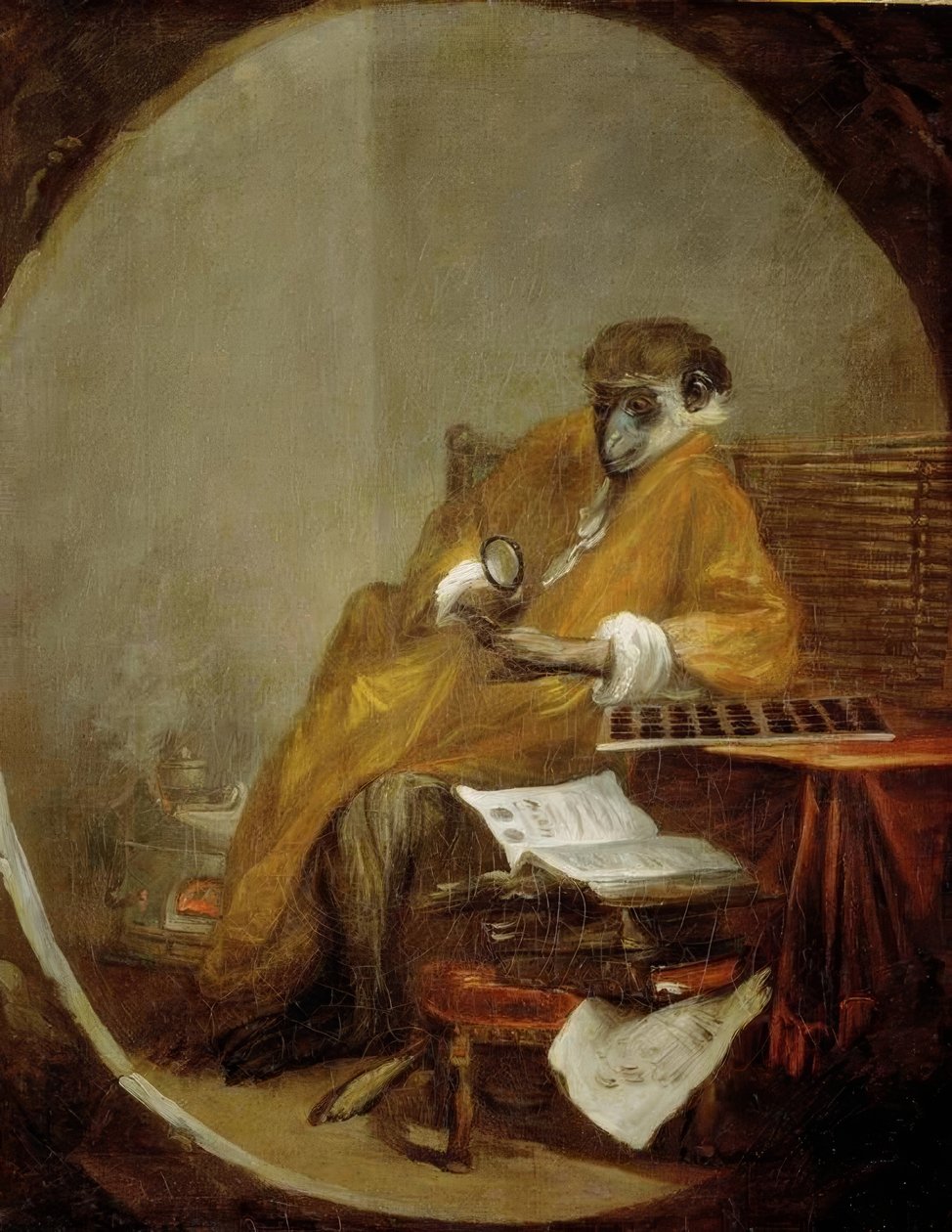 antik maymun by Jean Baptiste Simeon Chardin