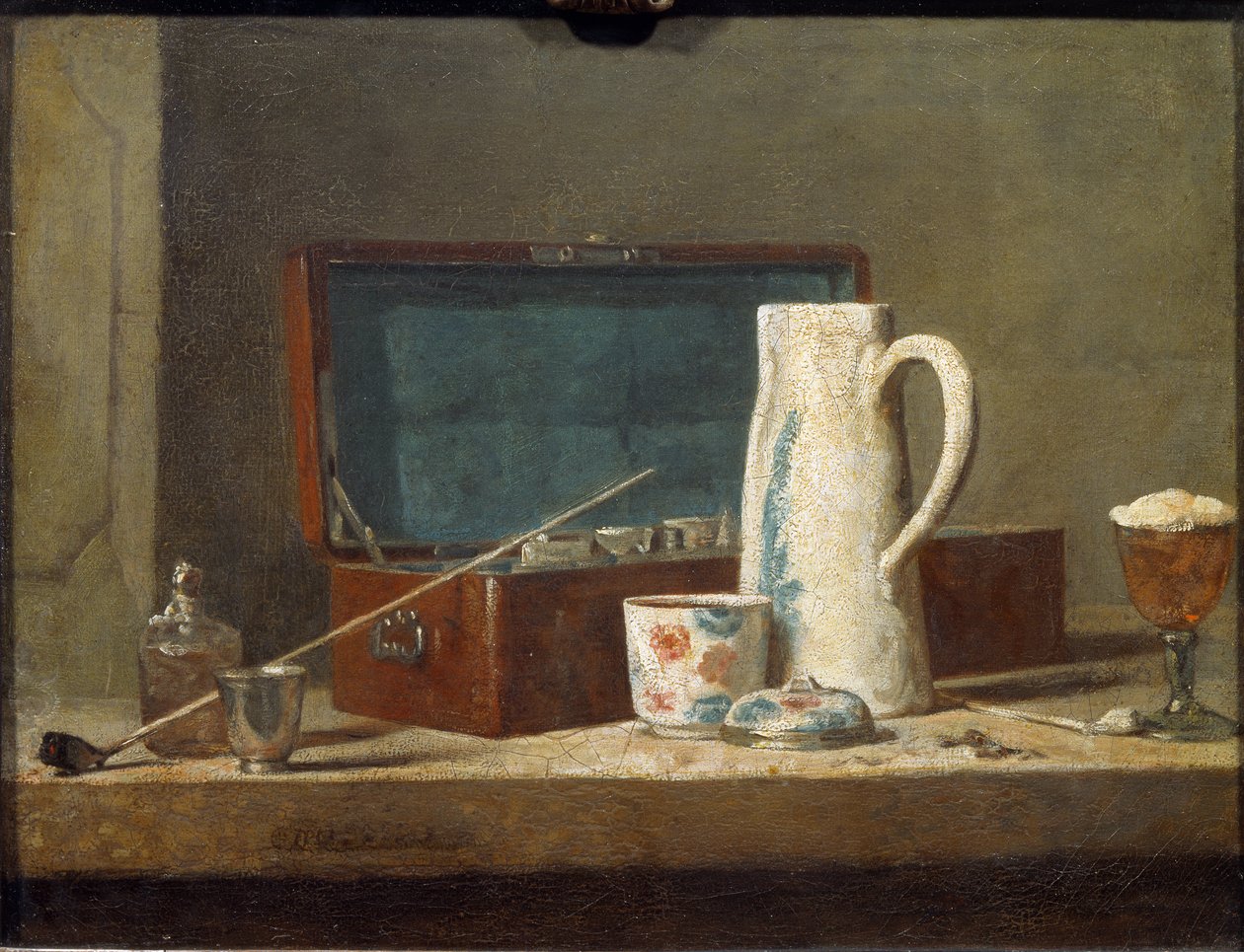 Borular ve içme kapları (La Tabagie olarak da bilinir) - tuval üzerine yağlı boya by Jean Baptiste Simeon Chardin