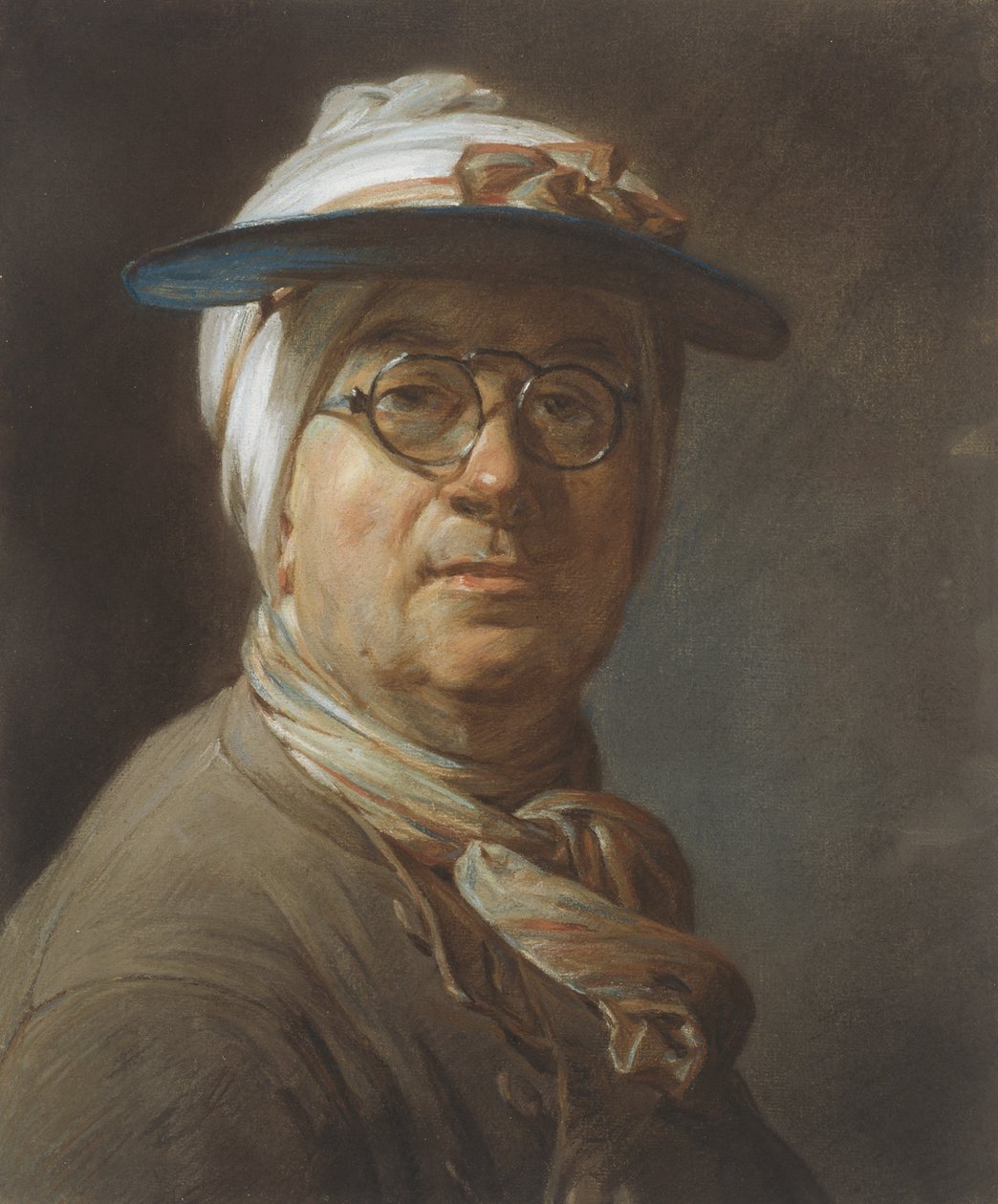 Vizörlü otoportre, c.1776 (kağıt üzerine pastel, tuval üzerine monte edilmiş) by Jean Baptiste Simeon Chardin