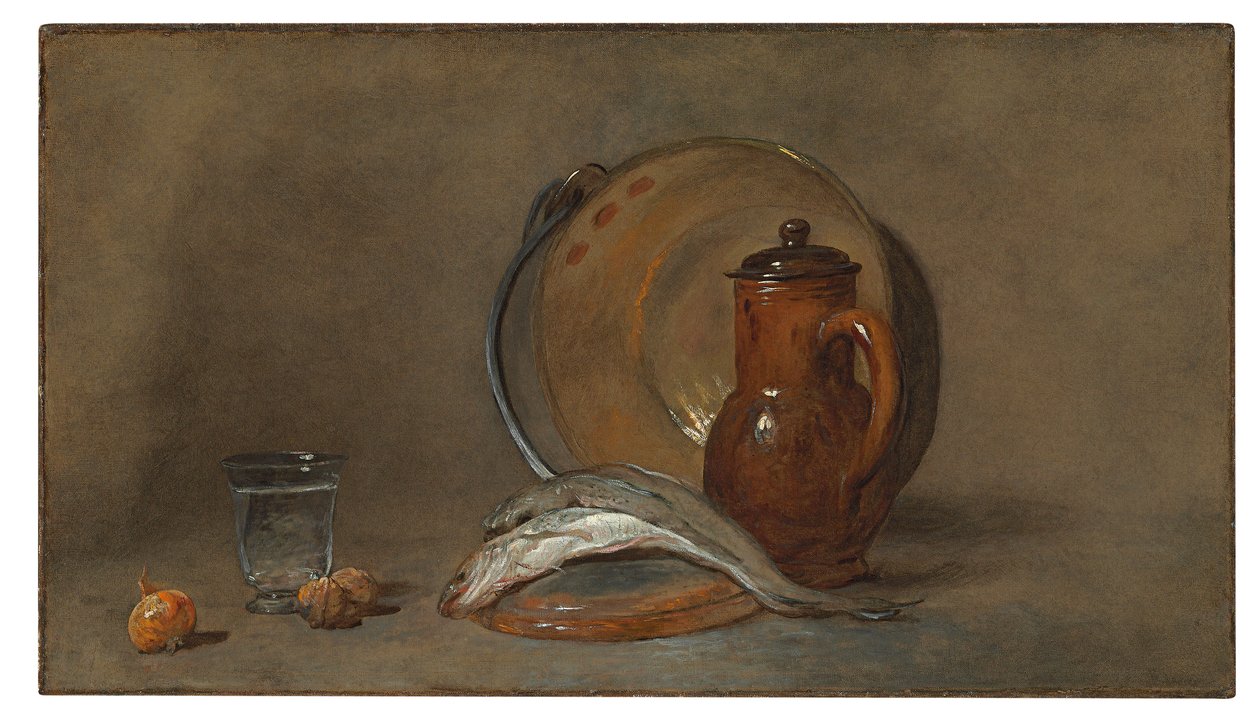 Balık ve Bakır Tencere ile Natürmort by Jean Baptiste Simeon Chardin
