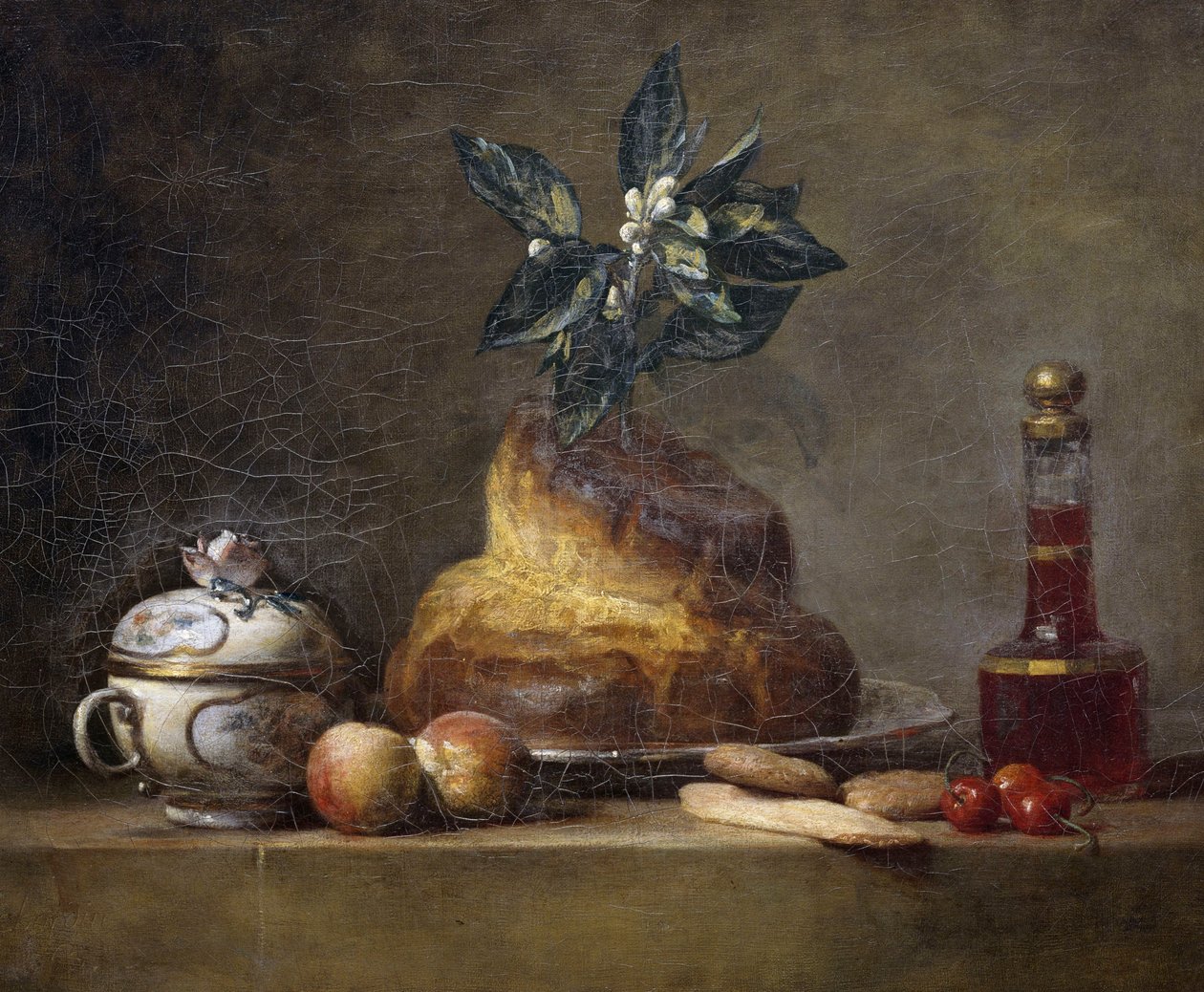 tatlı çörek ile natürmort by Jean Baptiste Simeon Chardin