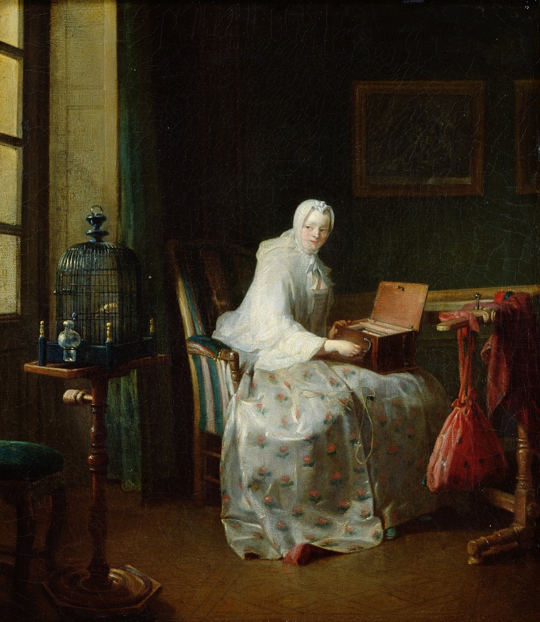 Zevklerini Değişen Kuş Organı veya Kadın, 1751 by Jean Baptiste Simeon Chardin