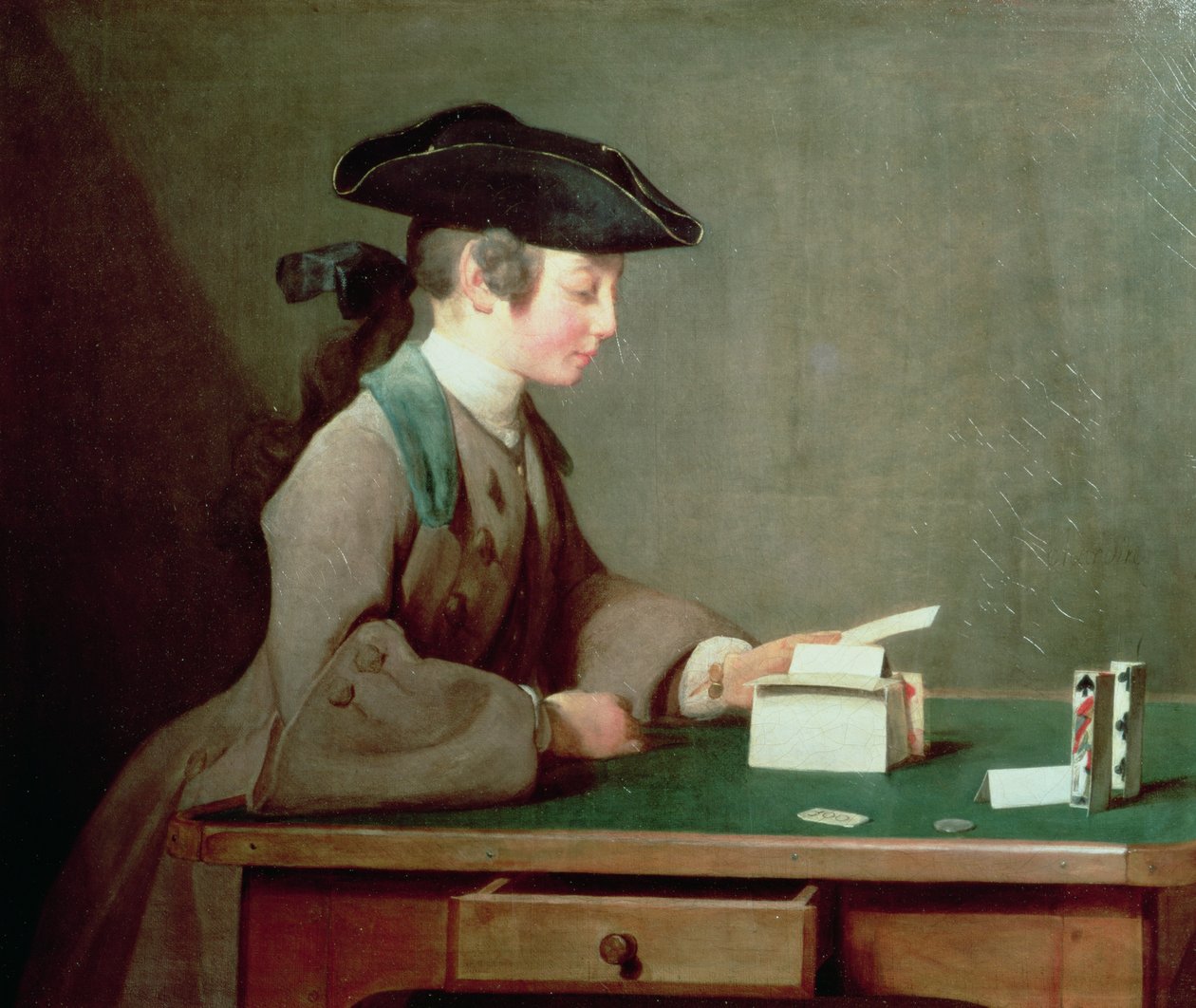 The House of Cards, c.1736-37  by Jean Baptiste Simeon Chardin