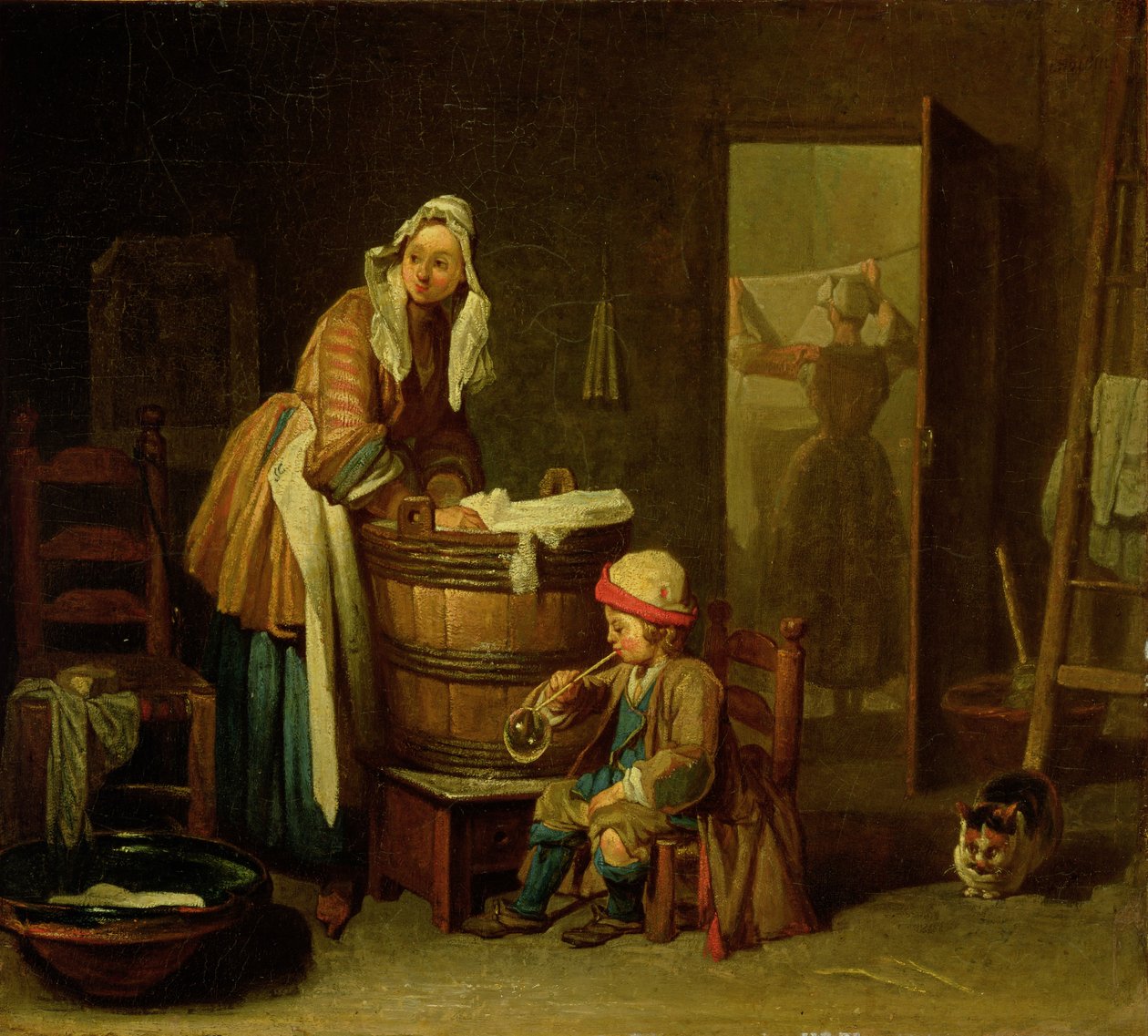 Çamaşırcı (tuval üzerine yağlı boya) by Jean Baptiste Simeon Chardin