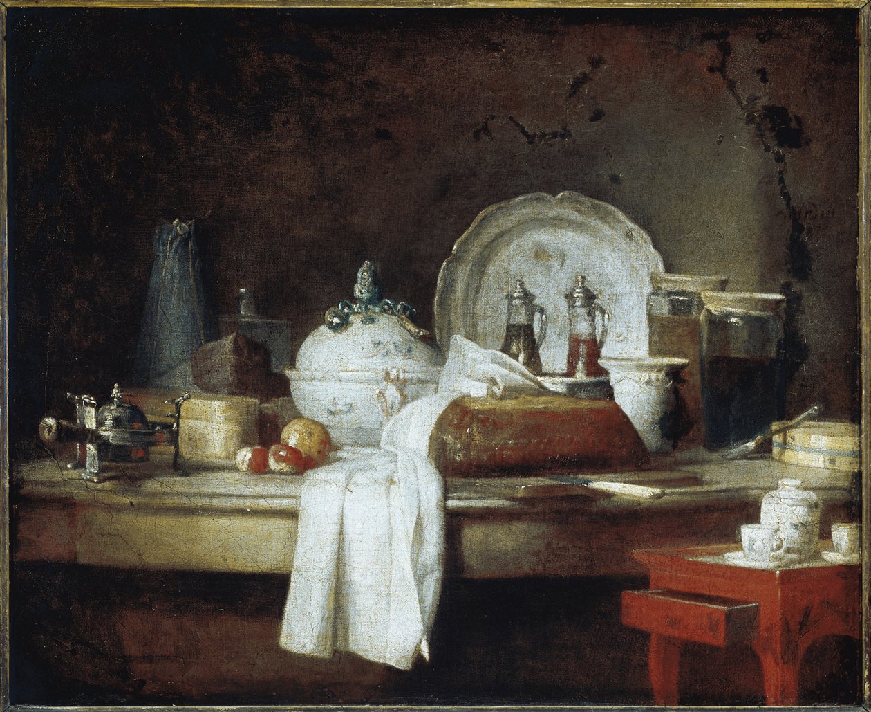 Subayların Kargaşası veya Öğle Yemeği Tatlısından Kalanlar (tuval üzerine yağlı boya, c.1763) by Jean Baptiste Simeon Chardin