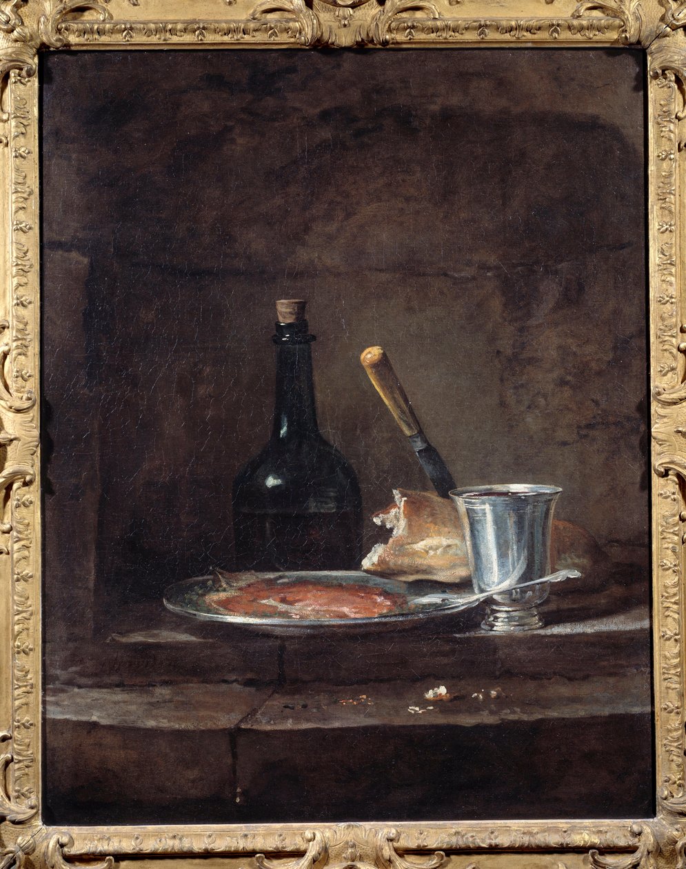 Bir öğle yemeğinin aperatifleri de gümüş fincan diyor. Jean Baptiste Simeon Chardin