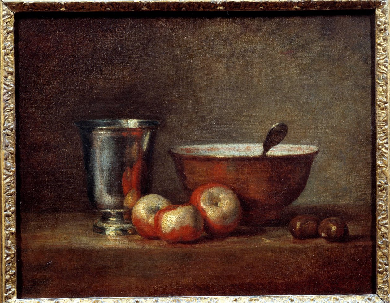 Gümüş kupa. Jean Baptiste Simeon Chardin'in (1699-1779) tablosu by Jean Baptiste Simeon Chardin