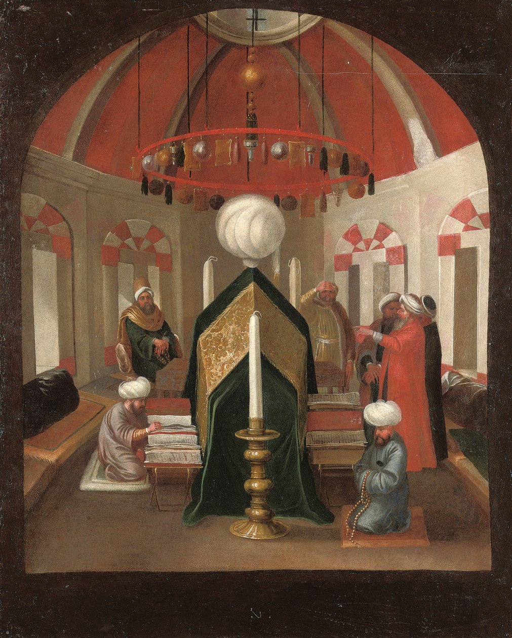Bir padişahın mezarında figürlü bir Türk mozolesi by Jean Baptiste Vanmour
