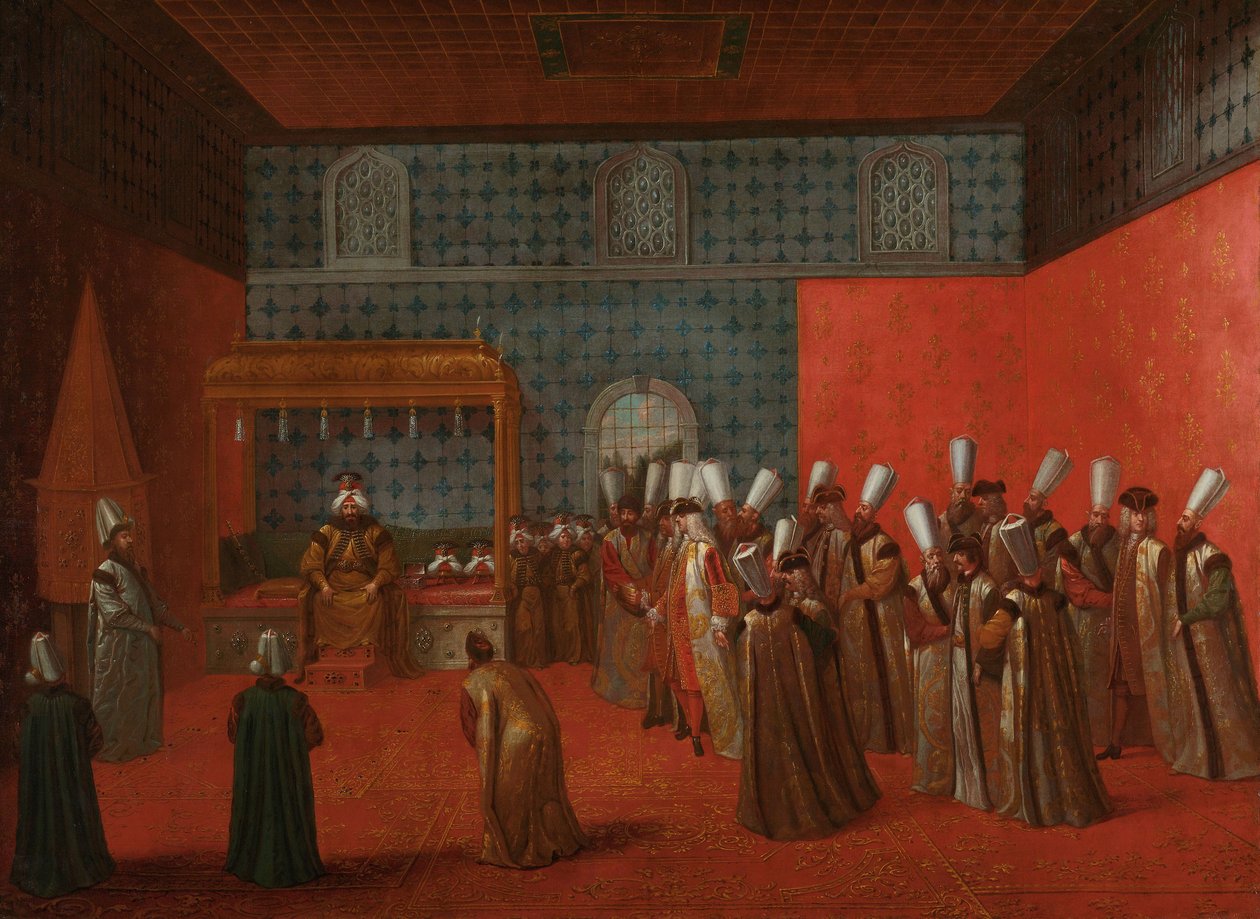 Büyükelçi Cornelis Calkoen, Sultan III. Ahmed ile Seyirci Toplantısında, c.1727-30 by Jean Baptiste Vanmour