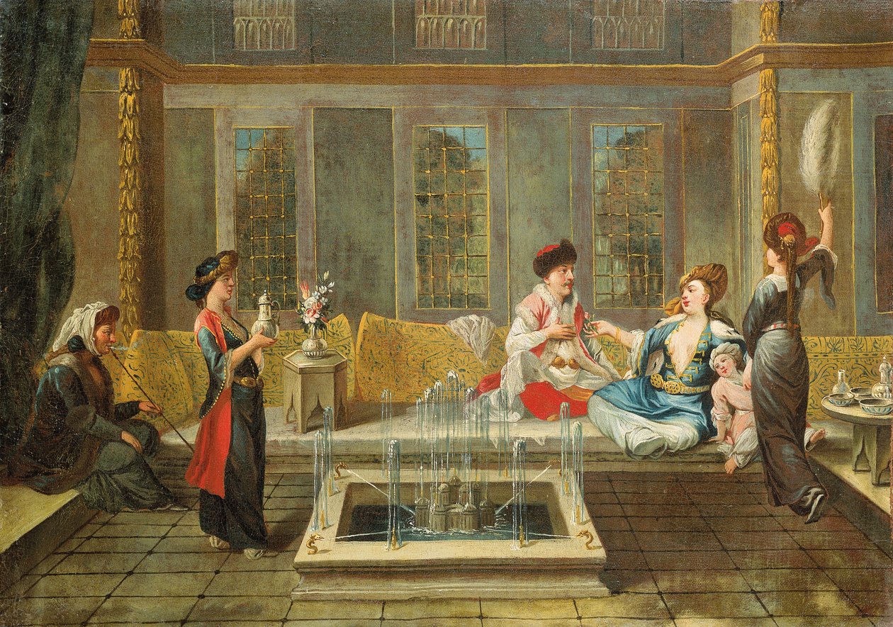 Bir padişah ve en sevdiği ile Ermeni iç by Jean Baptiste Vanmour