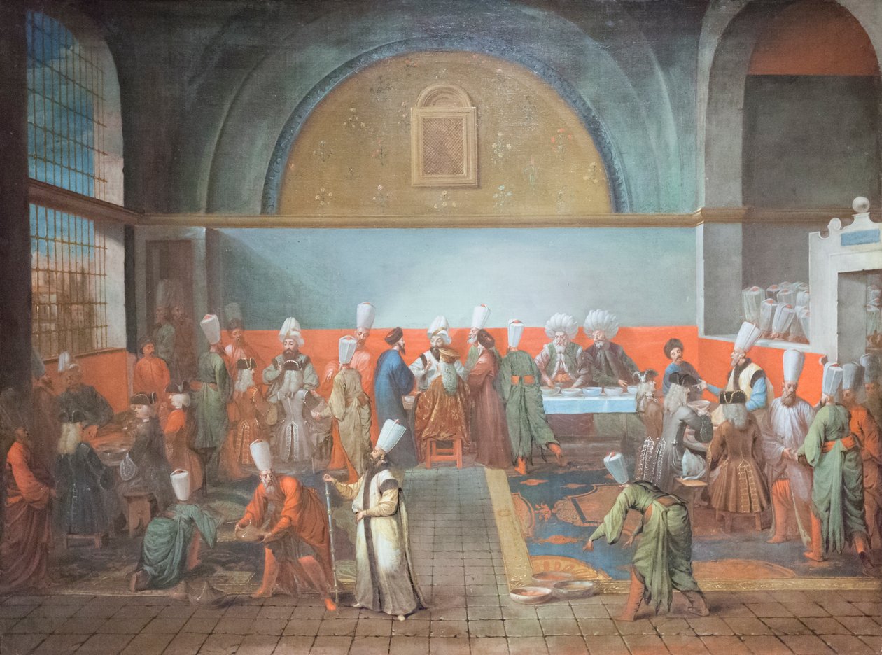 Büyükelçi onuruna sarayda akşam yemeği by Jean Baptiste Vanmour