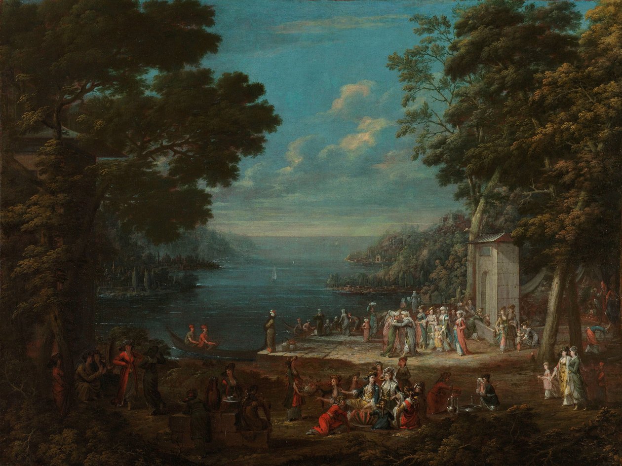 Ladies’ Outing at Hünkâr İskelesi along the Bosporus Damesfeest in Hünkâr İskelesi aan de Bosporus by Jean Baptiste Vanmour