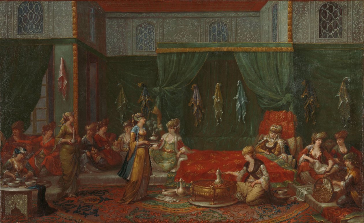 Seçkin Bir Türk Kadınının Yatma Odası Seçkin bir Türk kadınının kreşi by Jean Baptiste Vanmour