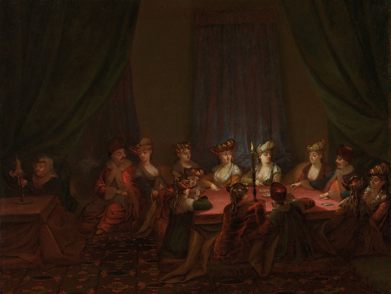 Ermeniler Partisi Oyun Kağıtları Kart oyununda Ermeni şirketi by Jean Baptiste Vanmour