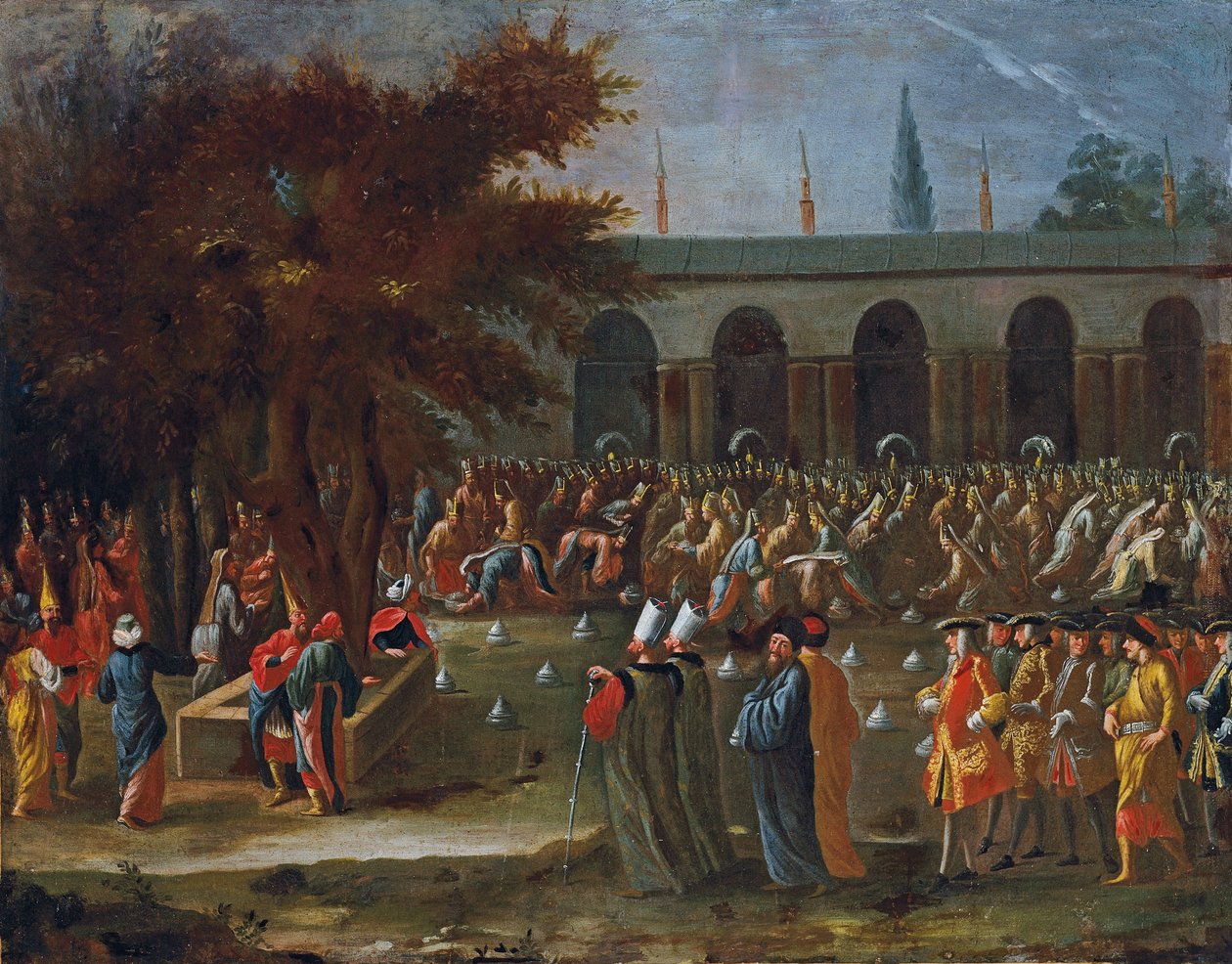 Hollanda büyükelçisi, maiyeti ile İstanbul Topkapı Sarayı