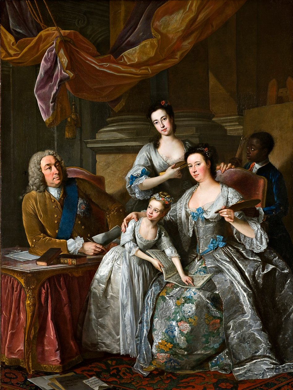 Richard Boyle, 3. Burlington Kontu ve 4. Cork Kontu, eşi Dorothy Savile ve kızları ile (tuval üzerine yağlı boya) by Jean Baptiste van Loo