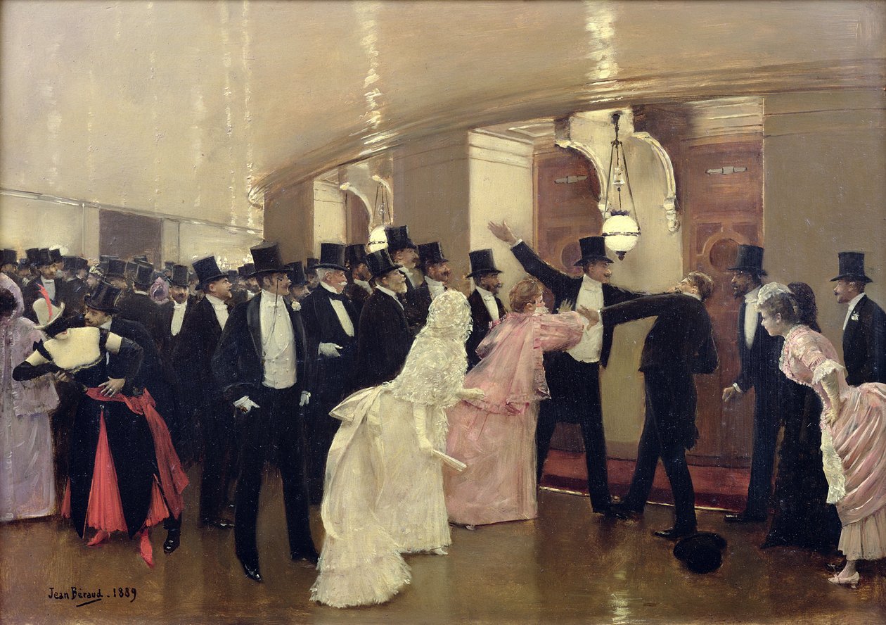 Opera Koridorlarında Bir Argüman, 1889 by Jean Beraud