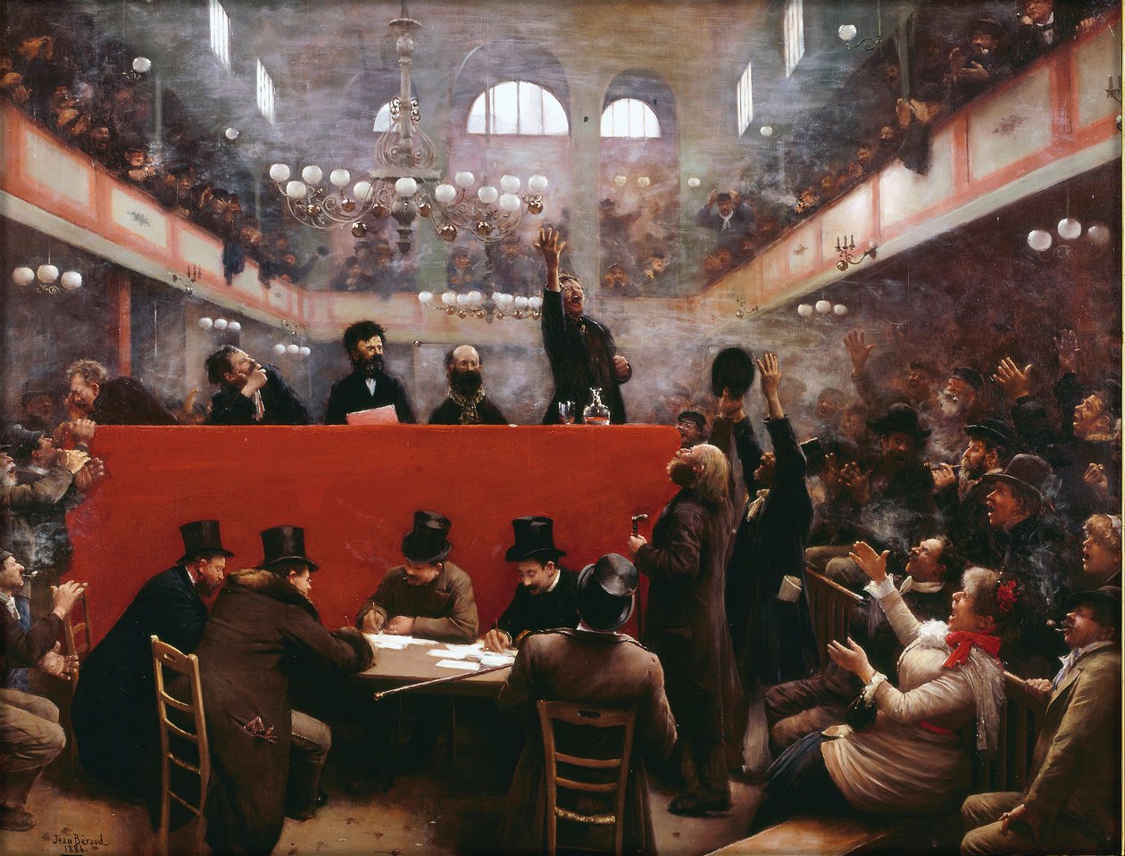 Graffard Toplantı Salonunda (Reunion a la salle Graffard) (138, boulevard de Menilmontant, Paris) Beraud, Jean (1849-1936) by Jean Beraud