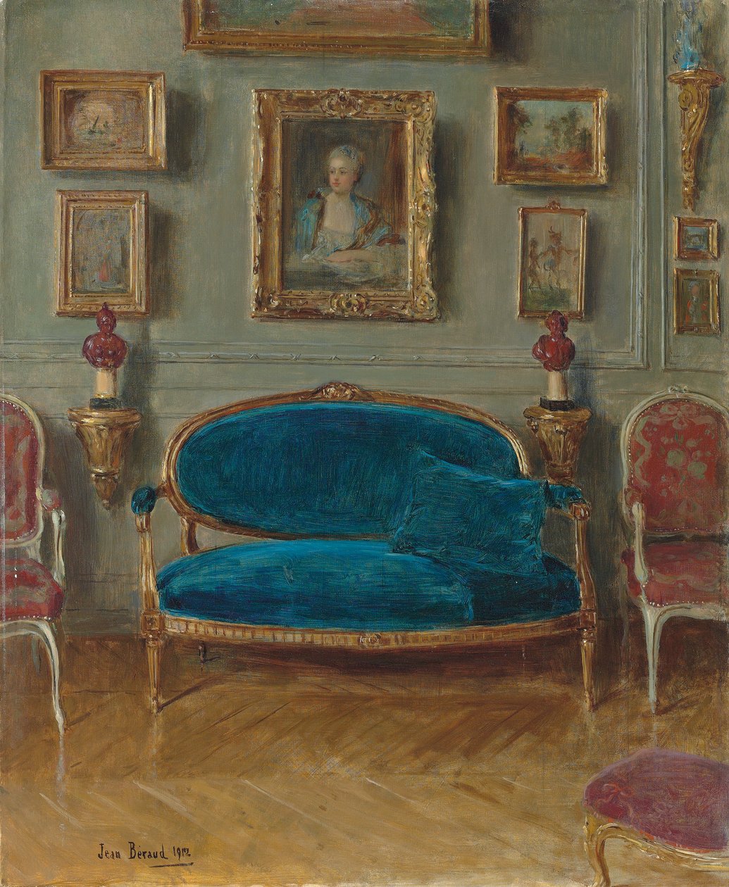 mavi kanepe, 1912 by Jean Beraud