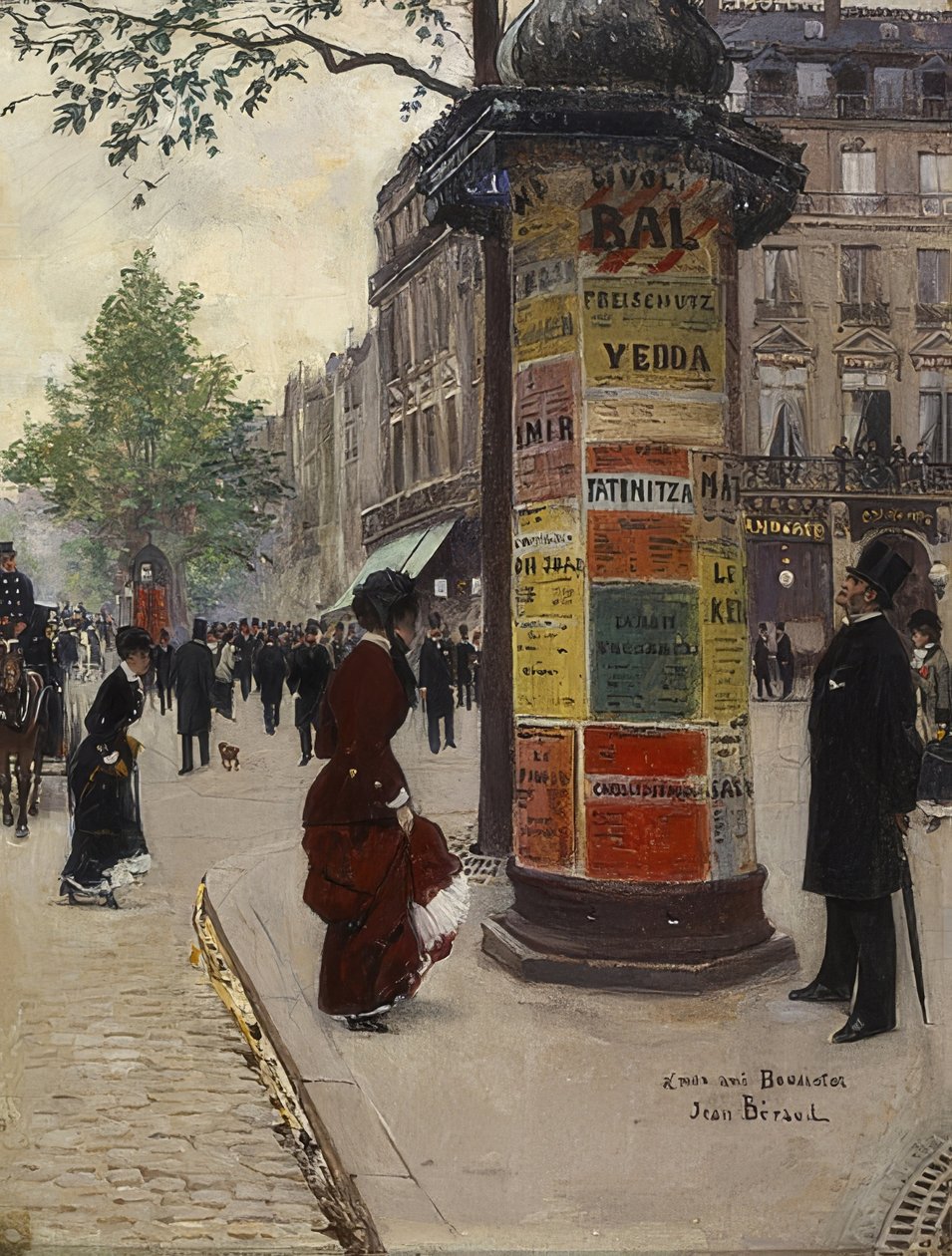 Paris kiosk. 1880-82 by Jean Beraud
