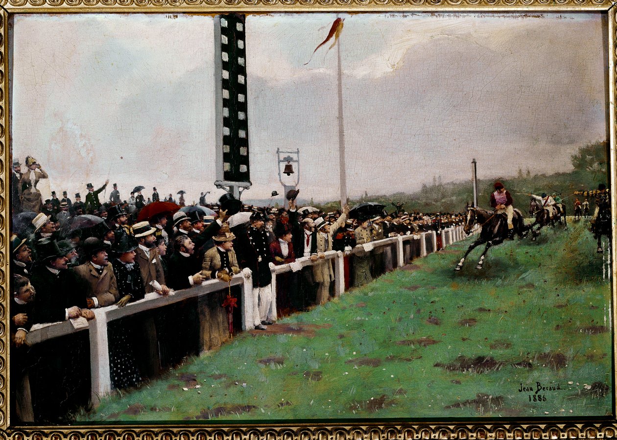 Longchamp#39;taki yarışlar by Jean Beraud