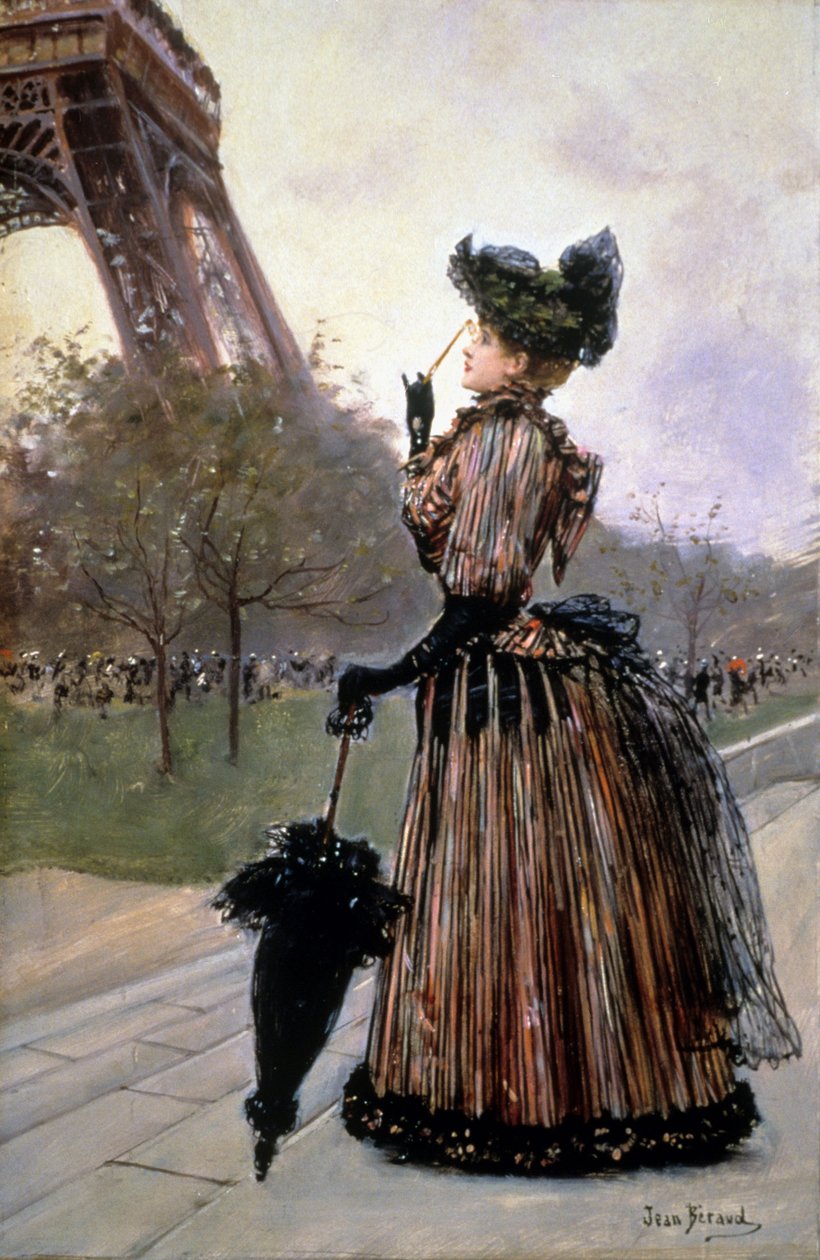Eyfel Kulesi'nin önündeki kadın by Jean Beraud