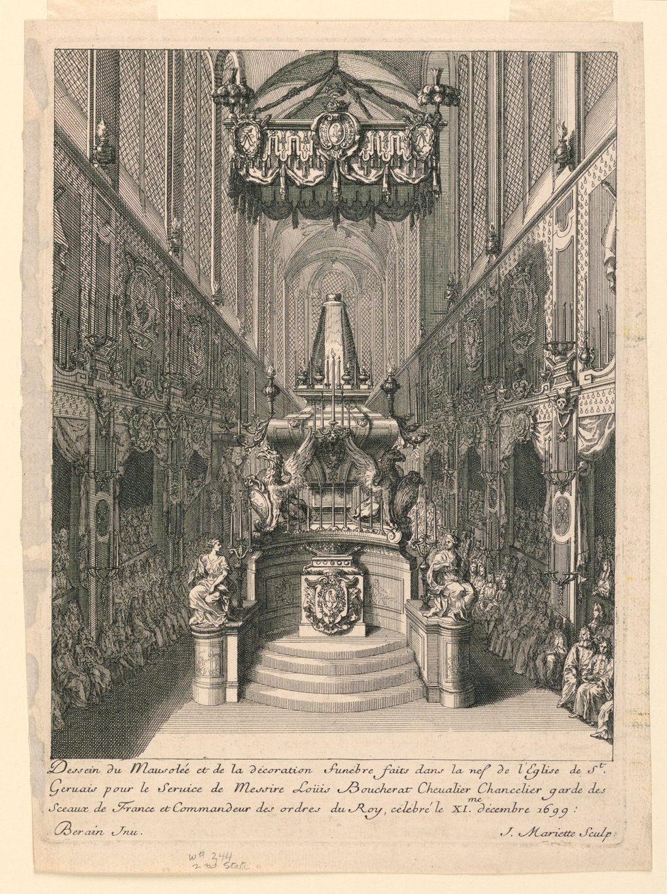 Louis Boucherat Katafalk, İkinci Devlet, St. Gervais, Paris by Jean Bérain, the Elder
