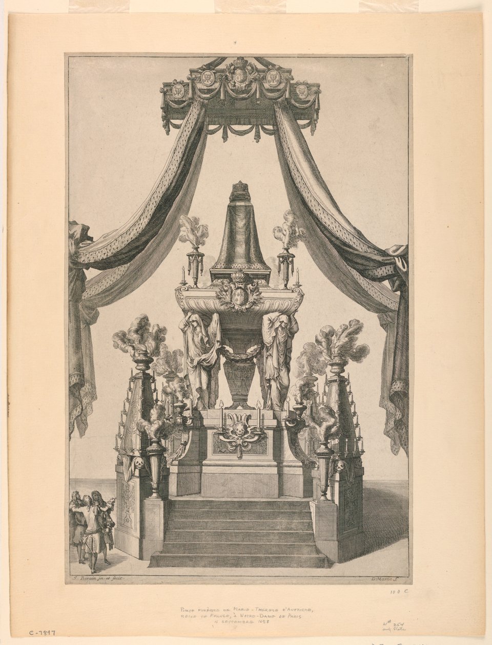 Avusturya Maria-Theresa Katafalk, Notre Dame, Paris by Jean Bérain, the Elder