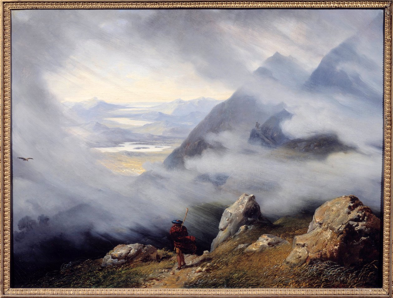 Jean Bruno Gassies (1786-1832) 1826 Güneş tarafından İskoçya Manzarası. 0,6x0,79 m Autun, Musee Rolin - İskoç manzarası. Jean Bruno Gassies