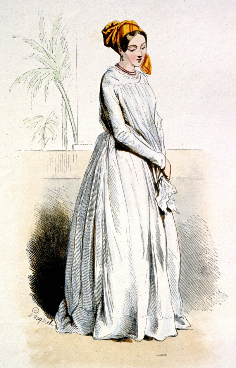 Cayenne#39;li Creole kadını, 1850 dolayları (gravür) by Jean Charles (1800 79) Pauquet