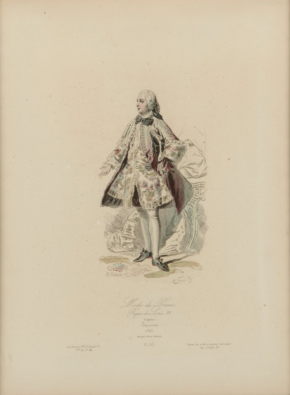 Paris modası: Louis XV'in saltanatı (el renkli gravür) by Jean Charles (1800 79) Pauquet
