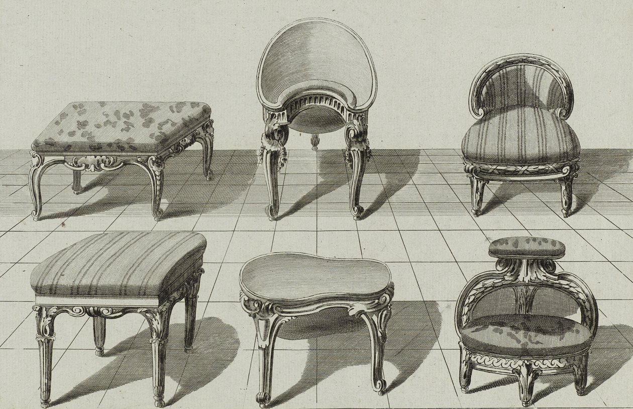 Tabourets, Bidets de Toilette, Marchepied, 1770