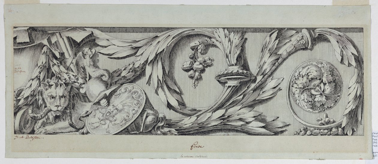 Çizim, Rinceau ile Friz, 1775-80 by Jean Charles Delafosse