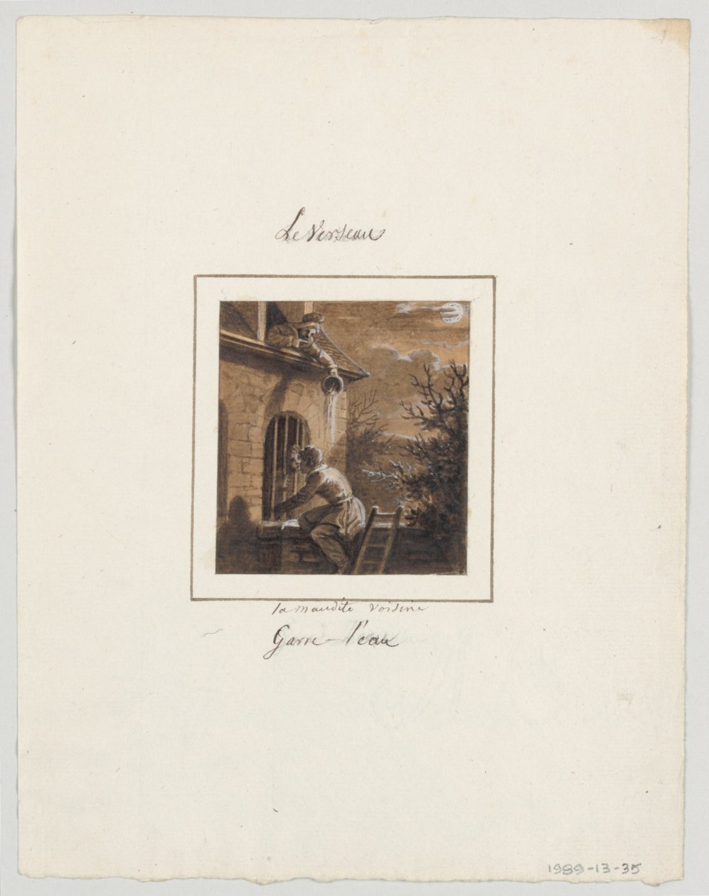 Boyalı Porselen Tabak Tasarımı, Le Verseau (Kova) Le Zodiaque Travesti (Farcical Zodiac) Hizmetinden by Jean Charles Develly