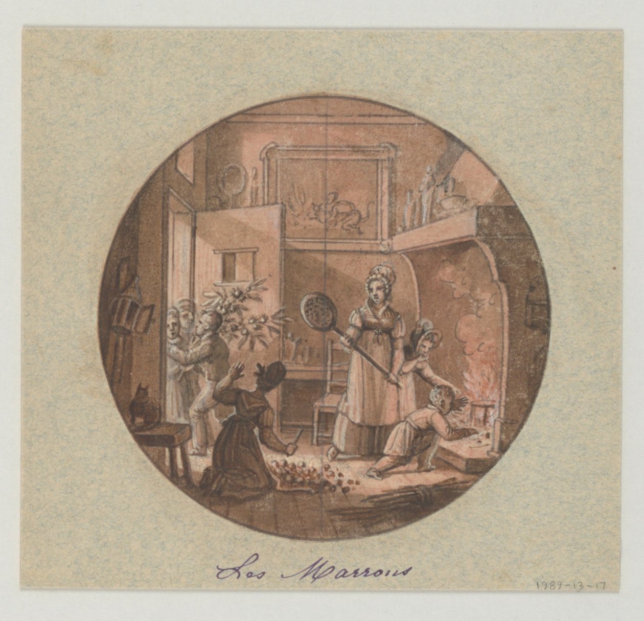 Service des Objets de Dessert (Tatlı Servisi) için Boyalı Porselen Tabak Tasarımı, Les Marrons (Kestane) by Jean Charles Develly