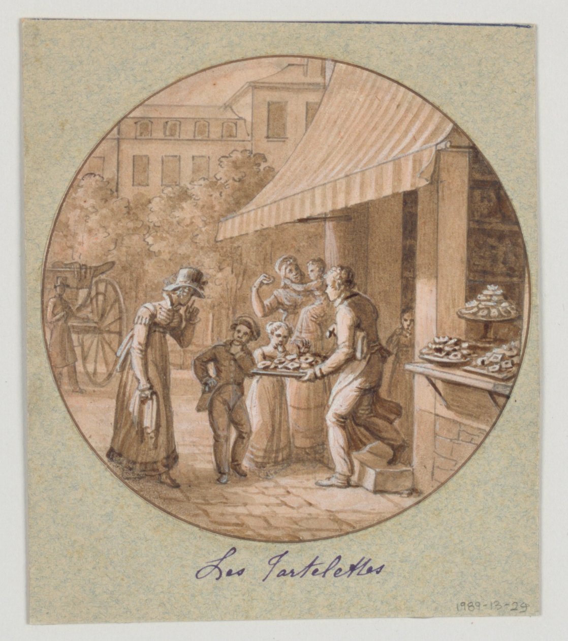 Service des Objets de Desserts (Tatlı Servisi) için Boyalı Porselen Tabak Tasarımı, Les Tartelettes (Küçük Tartlar) by Jean Charles Develly