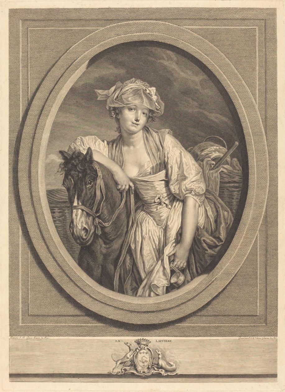 süt kızı by Jean Charles Levasseur after Jean Baptiste Greuze