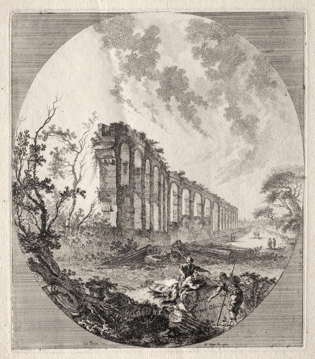 Kadim Harabeler: Kadim Su Kemeri, 1756. by Jean Claude Richard de Saint Non