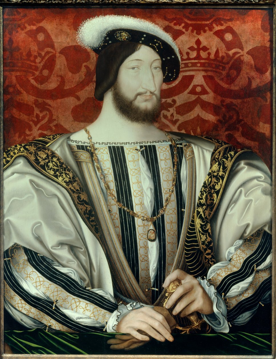 Fransa kralı I. Francis'in (1494-1547) portresi (Saint Michael Nişanı'nın yakasıyla) ahşap üzerine yağlı boya, c. 1530 by Jean Clouet