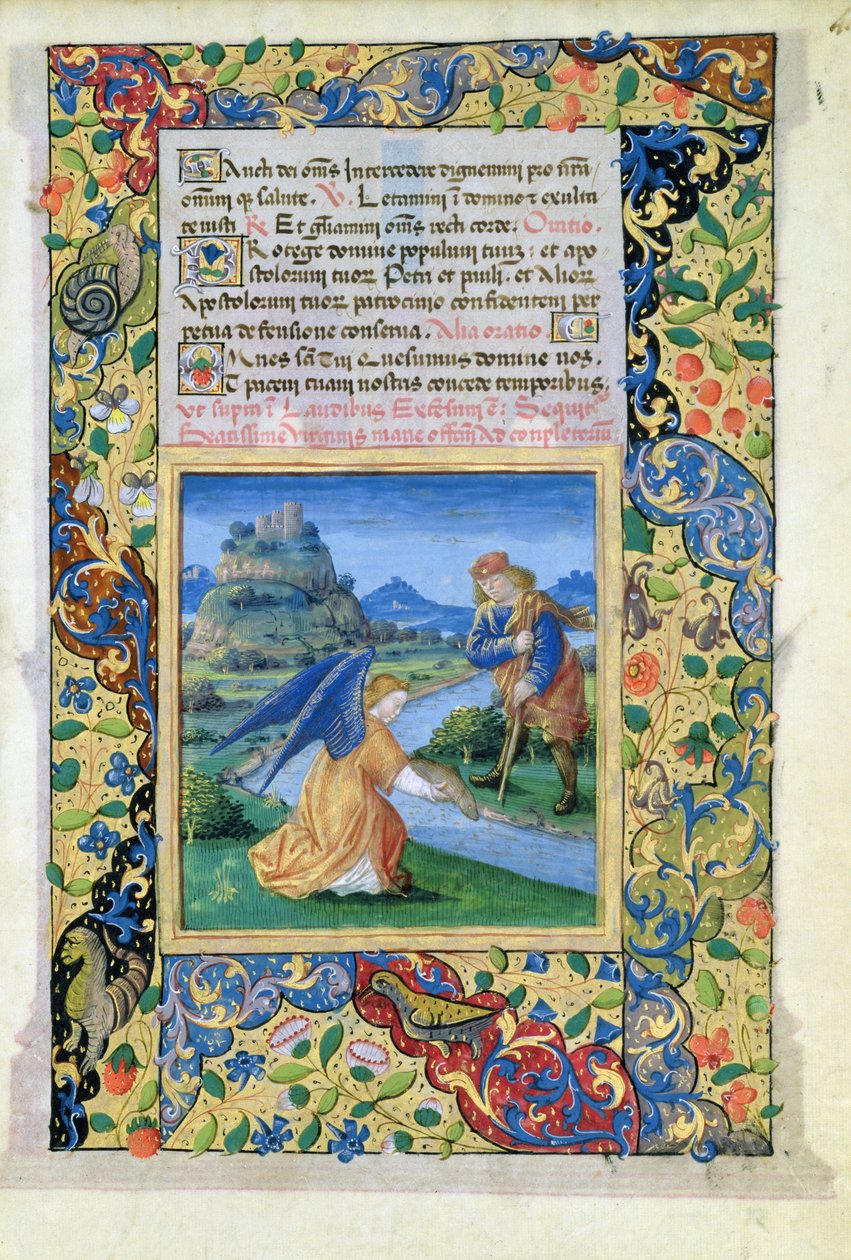 Ms Lat.Q.v.I.126 f.40 Tobias ve Melek, Louis dOrleans