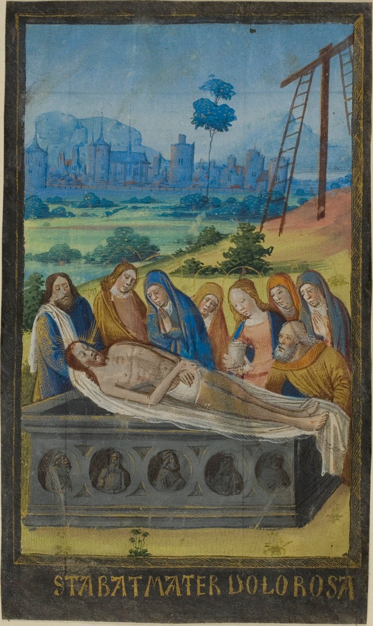 Bir Saatler Kitabından Gömme (Stabat Mater Namazı), by Jean Colombe