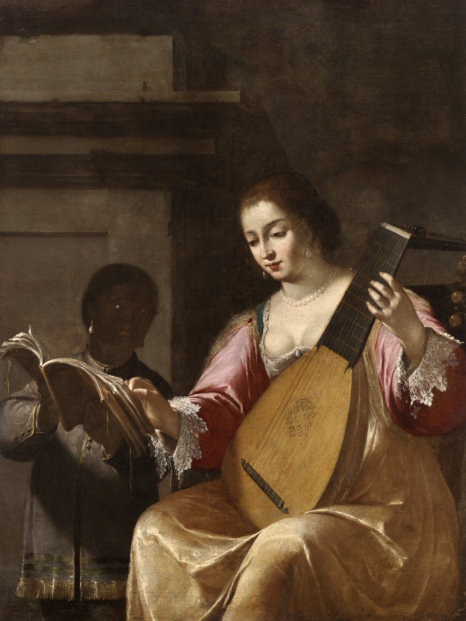 Ud Çalan Kadın, 1638 by Jean Daret