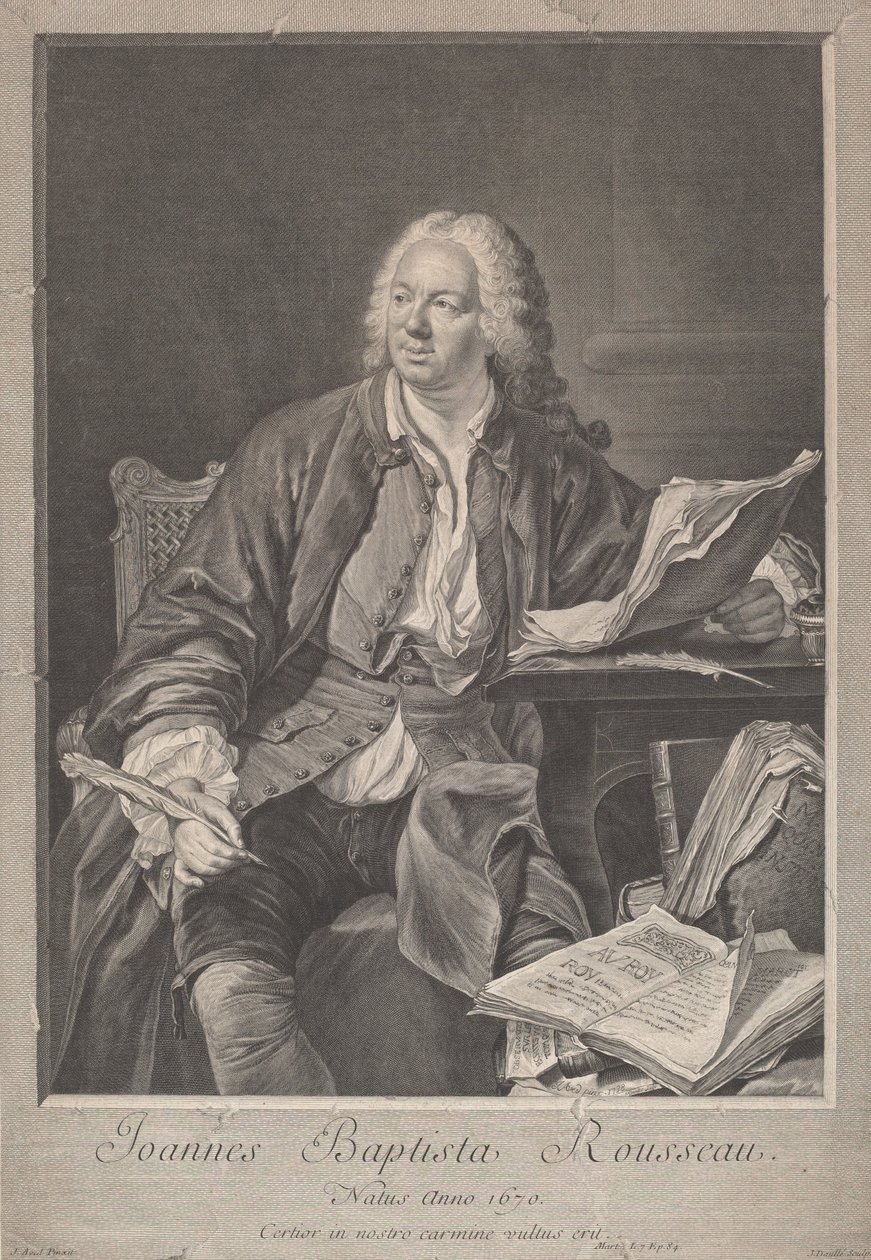 Jean Baptiste Rousseau by Jean Daullé, after Jacques Andre Joseph Camelot Aved