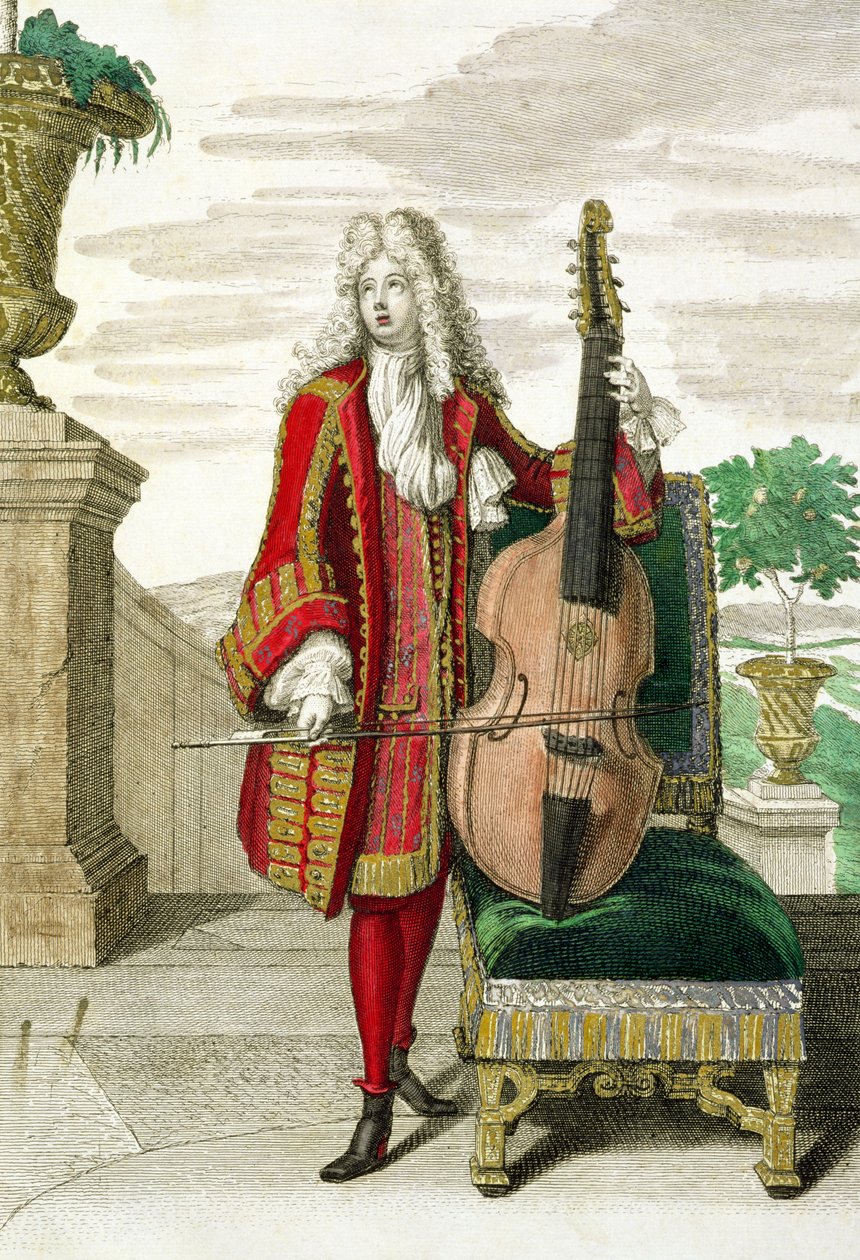 Çello çalan beyefendi, c.1688-90 yayınlandı by Jean Dieu de Saint Jean