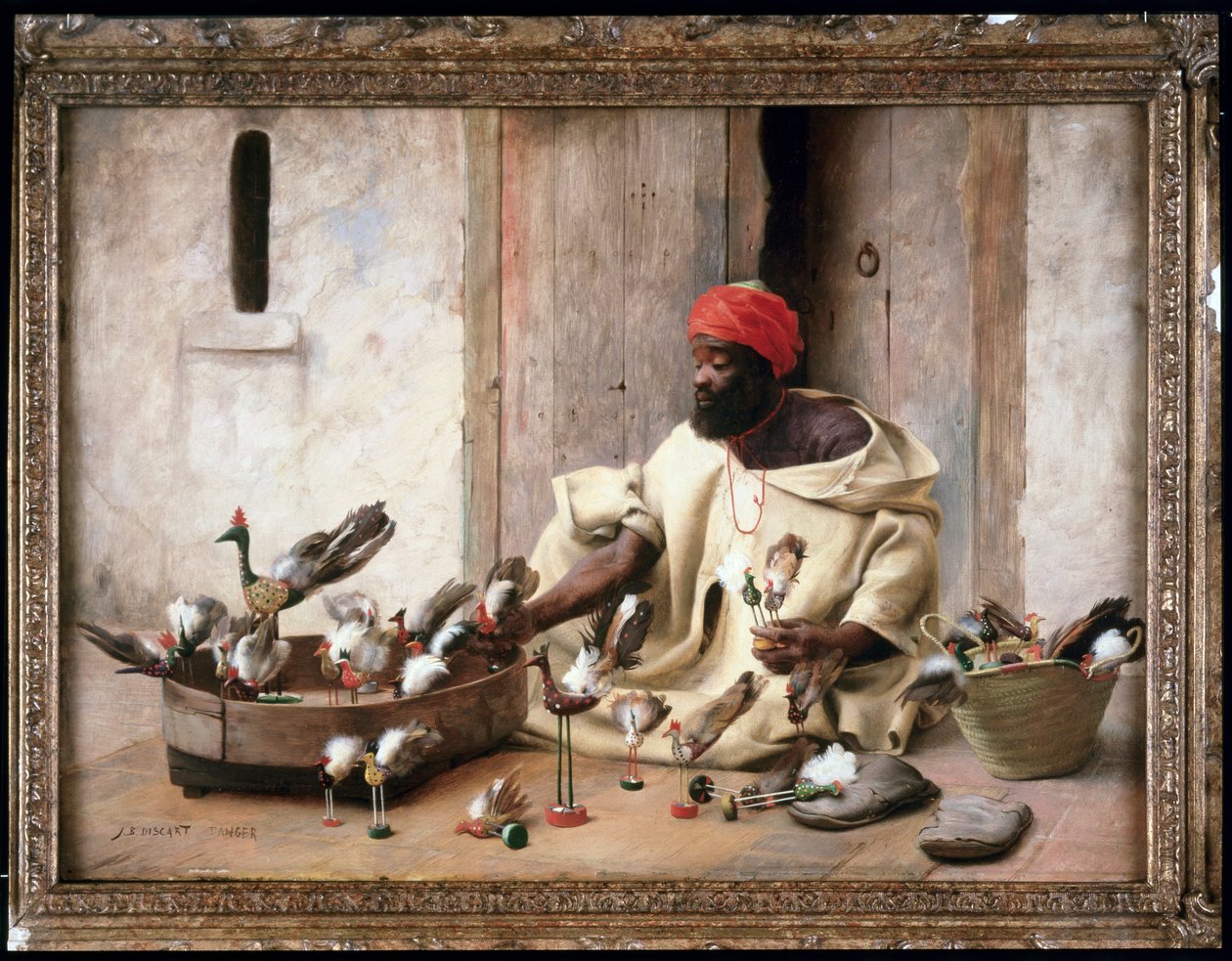 Fas'ta Tanca sokağında bir kuş tüccarı (resim) by Jean Discart