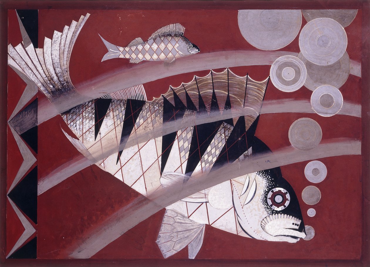 Balık, c.1925 (kağıt üzerine guaj, kalem ve mürekkep) by Jean Dunand