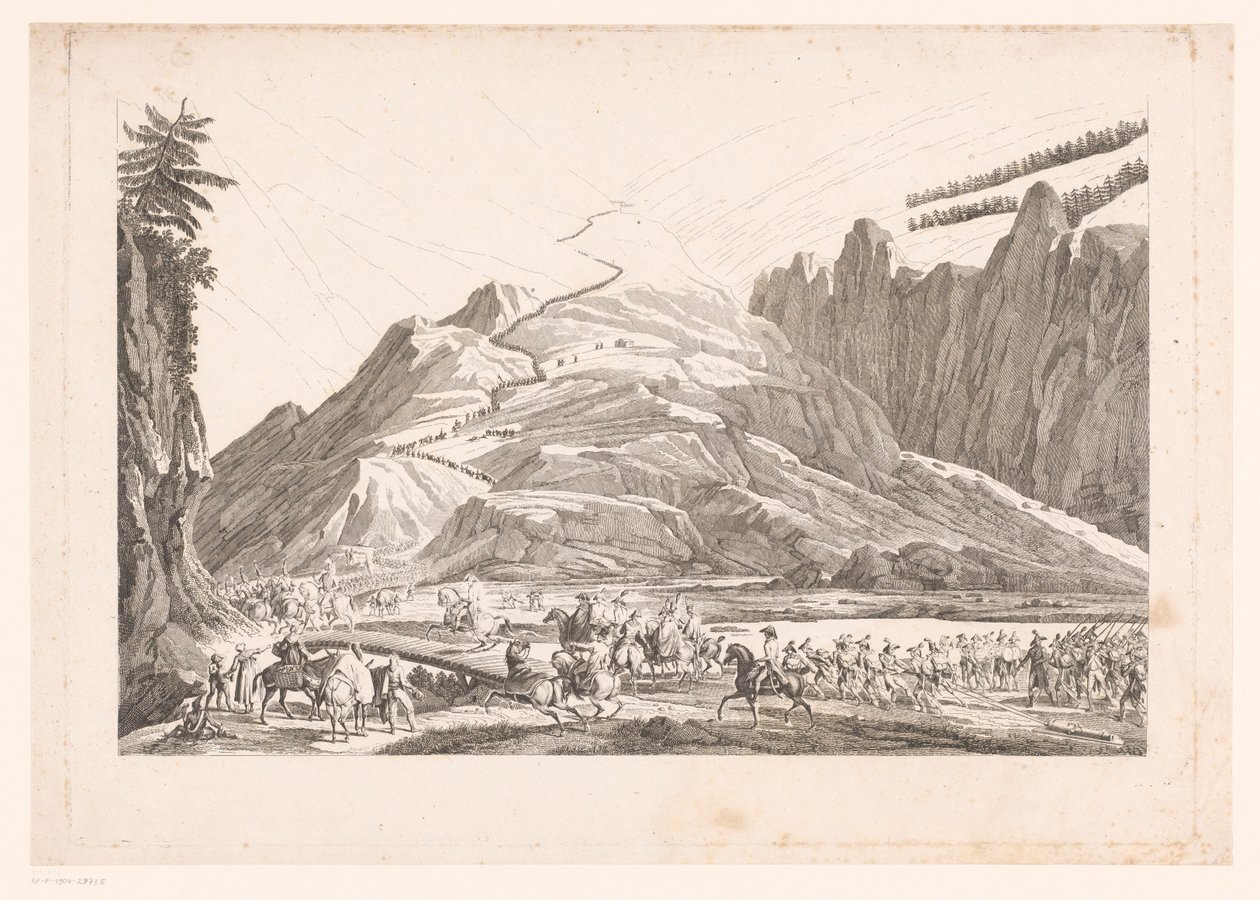 Gezici süvari ile dağ manzarası (nesne üzerindeki başlık) by Jean Duplessis Bertaux (attributed to)