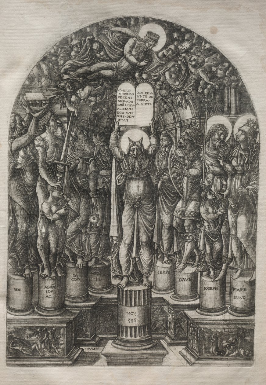 Patrikler tarafından çevrili Musa by Jean Duvet