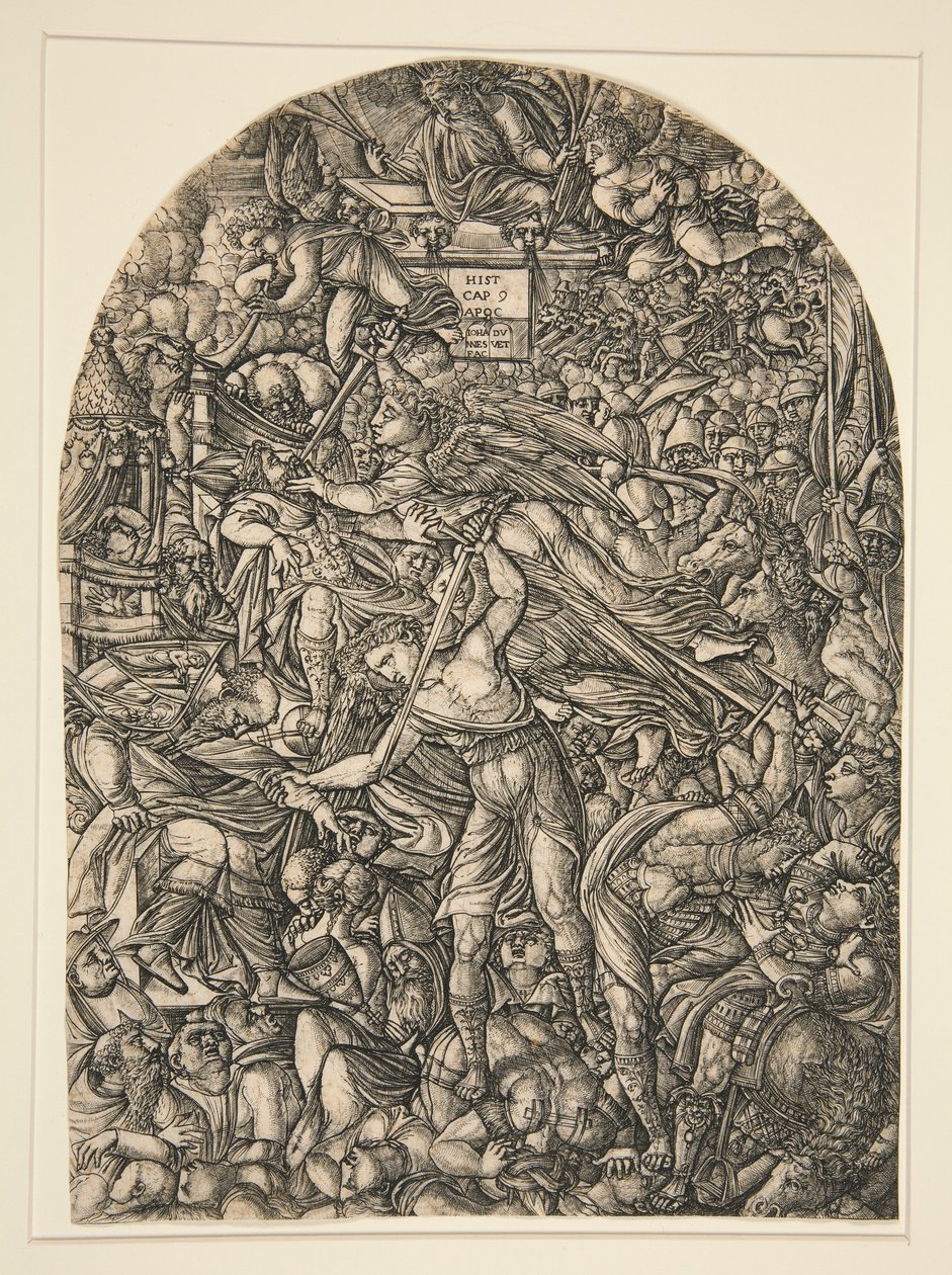 Apocalypse serisinden altıncı Trompet Çalan Melek, by Jean Duvet