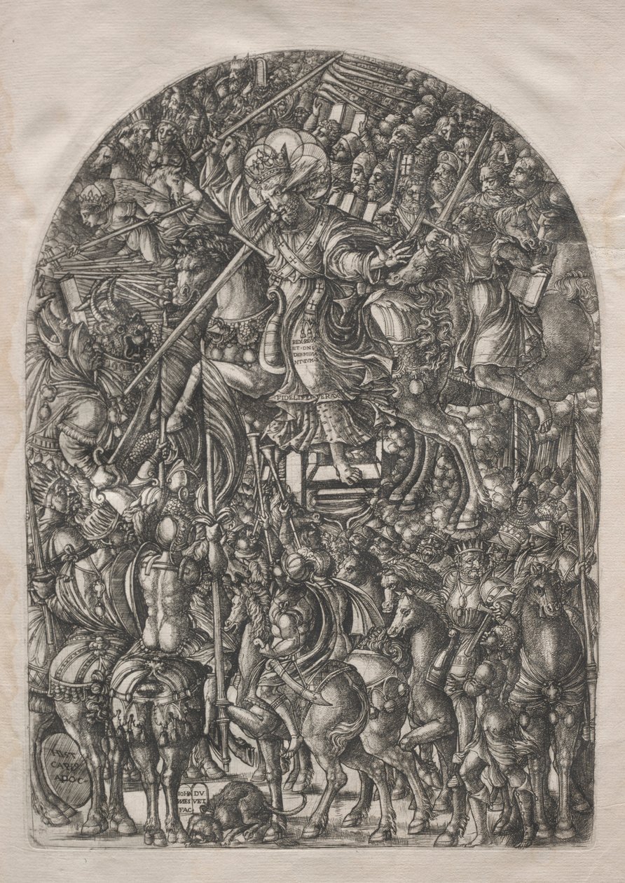 Kıyamet: Beyaz Ata Binmiş İsa, 1546-1556. by Jean Duvet